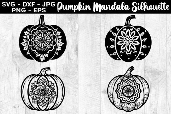 Download Pumpkin Mandala Silhouettes SVG EPS PNG - Premium Bundle